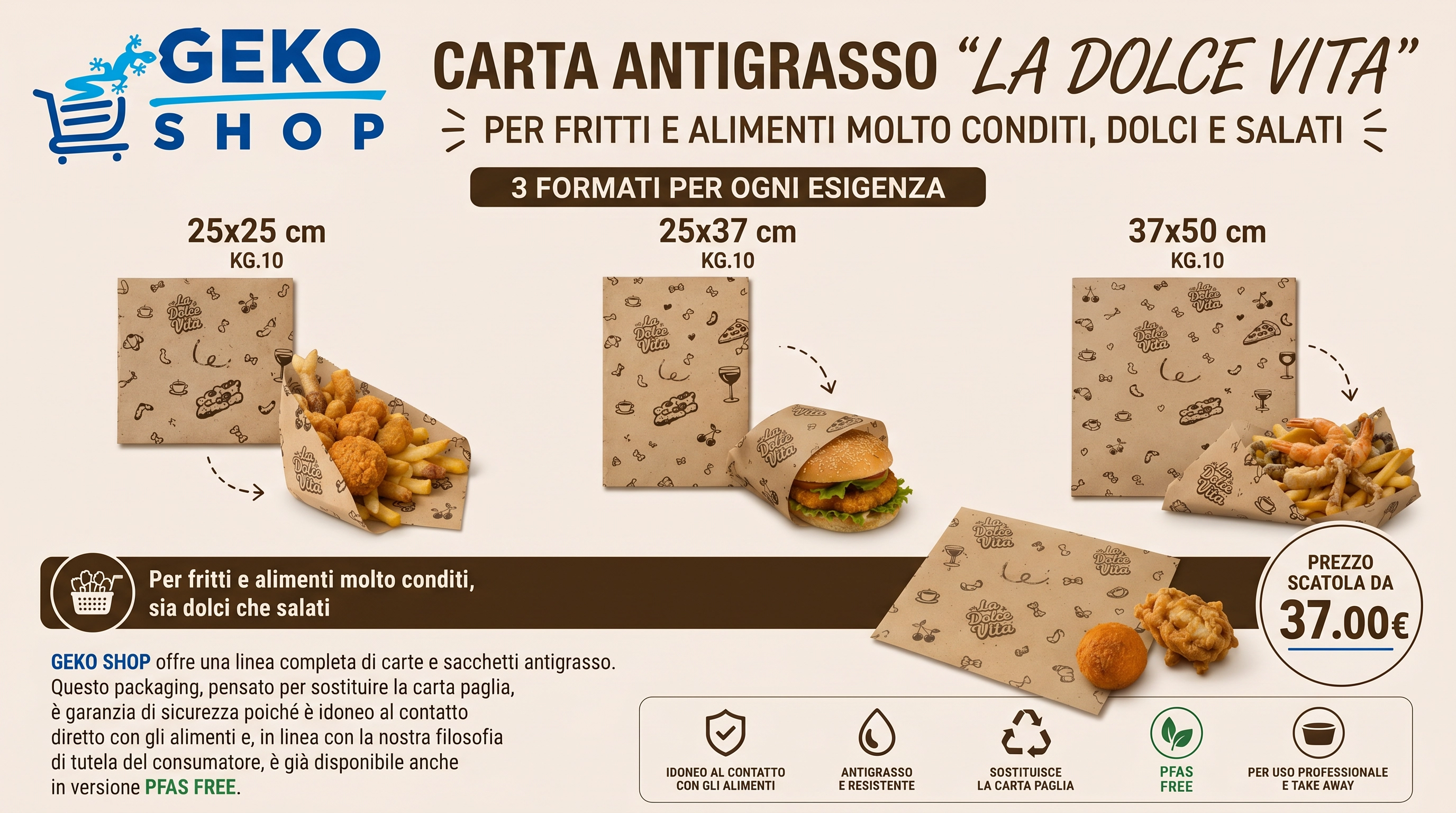 Carta Antigrasso La Dolce Vita - GekoShop