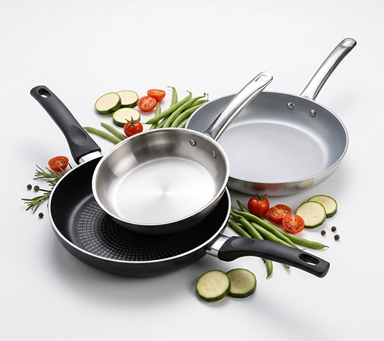 Padelle professionali in alluminio induzione inox antiaderente e manico acciaio