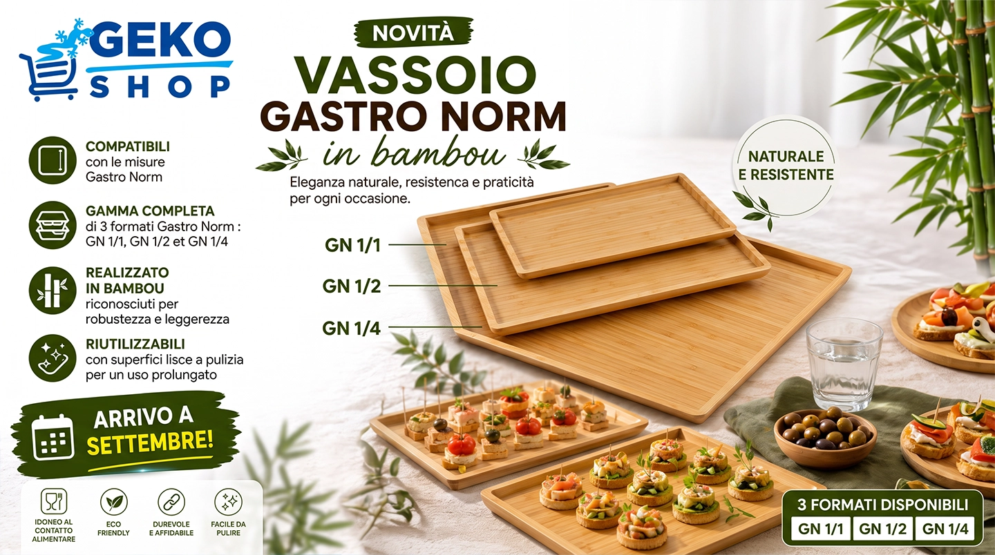 Vassoio Gastro Norm in Bambou per ristoranti catering ed eventi